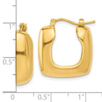 14K Polished Square Hoop Earrings