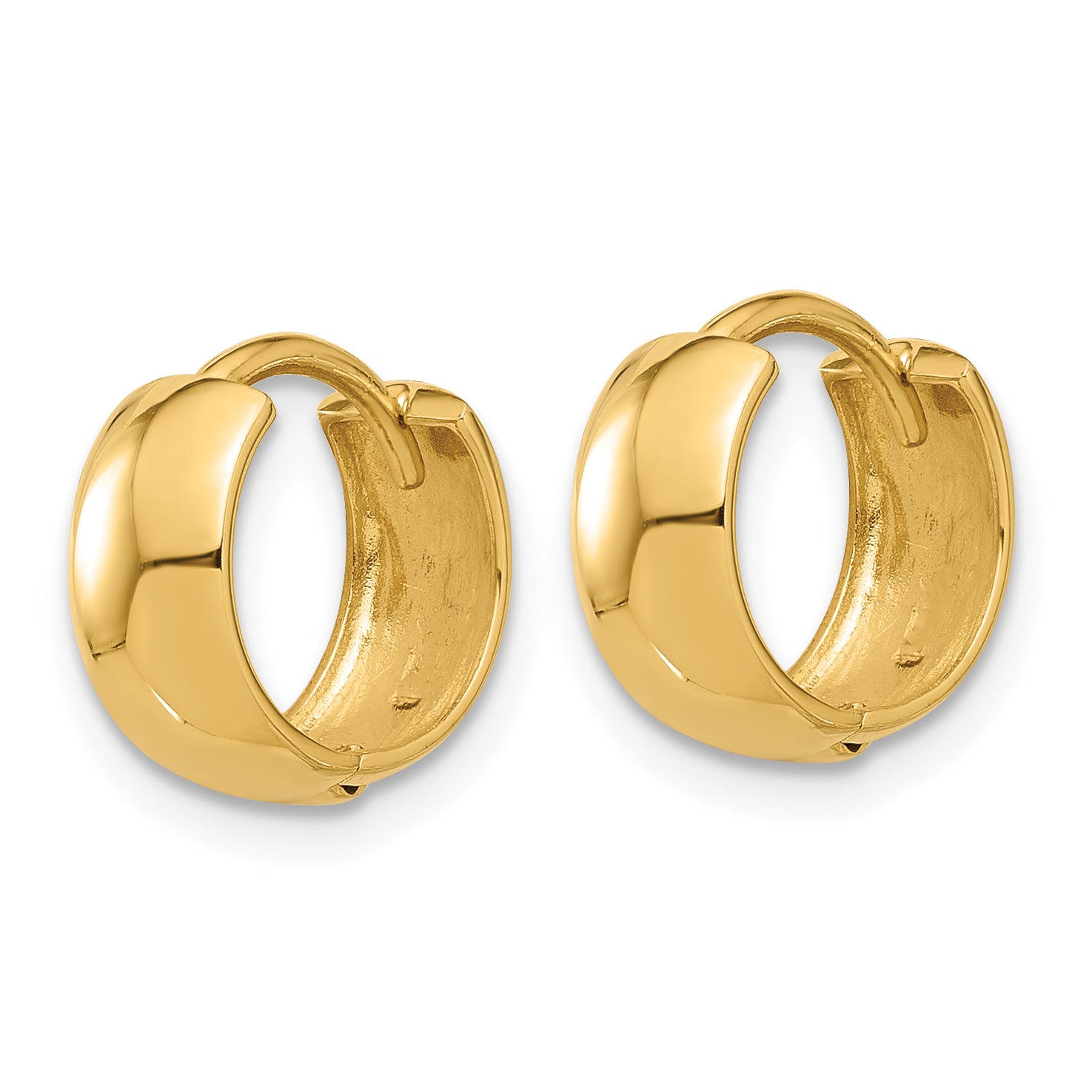 14k Polished 5mm Hinged Huggie Hoop Earrings Secondary image