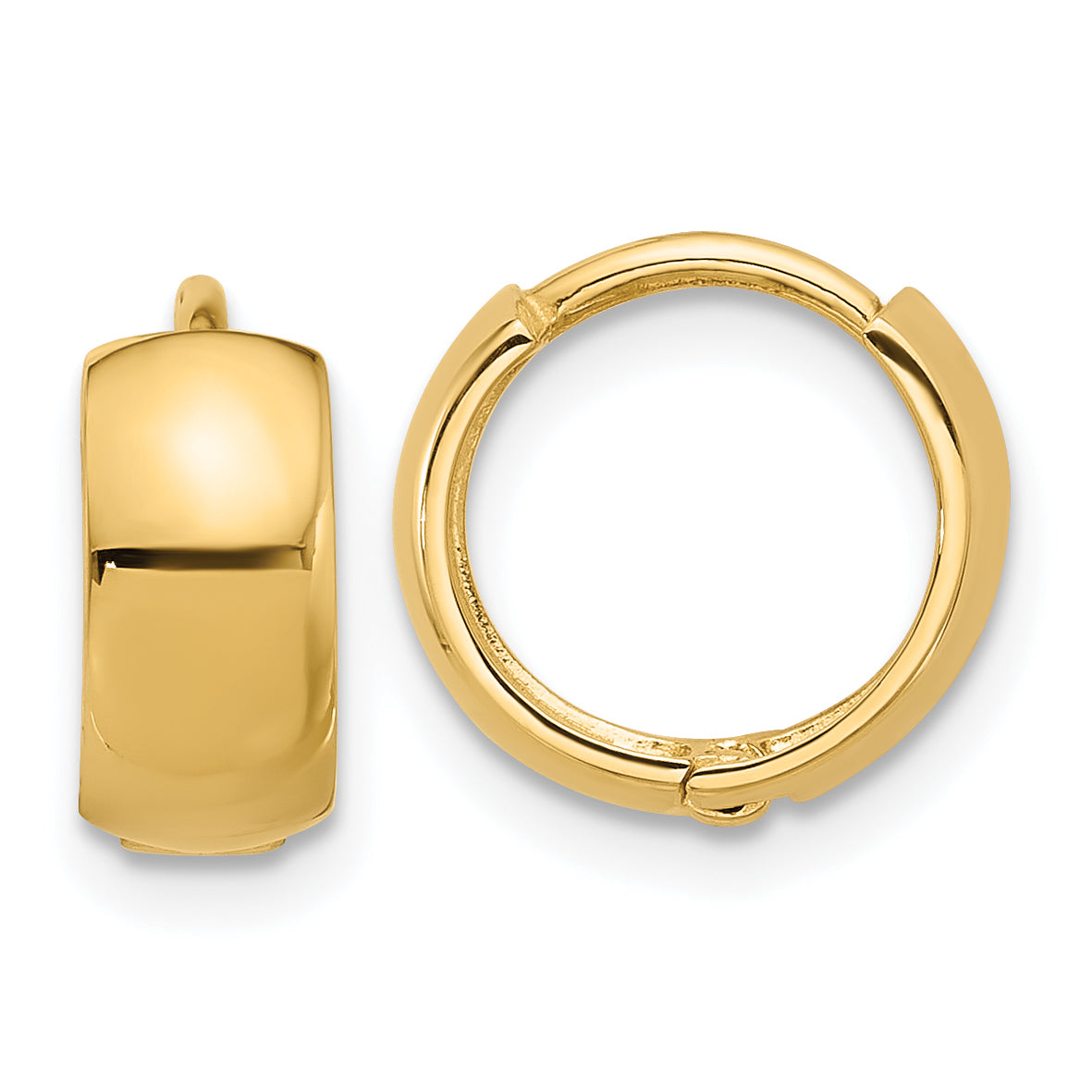 14k Polished 5mm Hinged Huggie Hoop Earrings