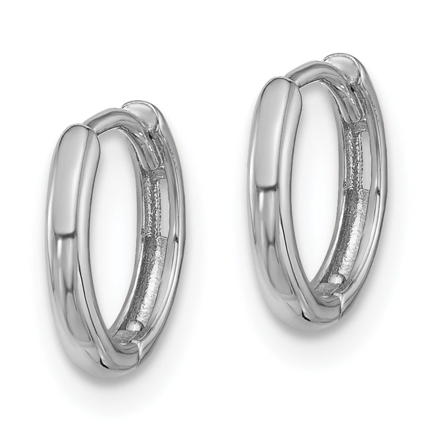14K White Gold Hinged Hoop Earrings