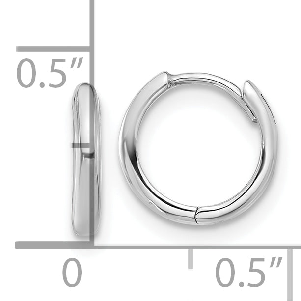 14K White Gold Hinged Hoop Earrings