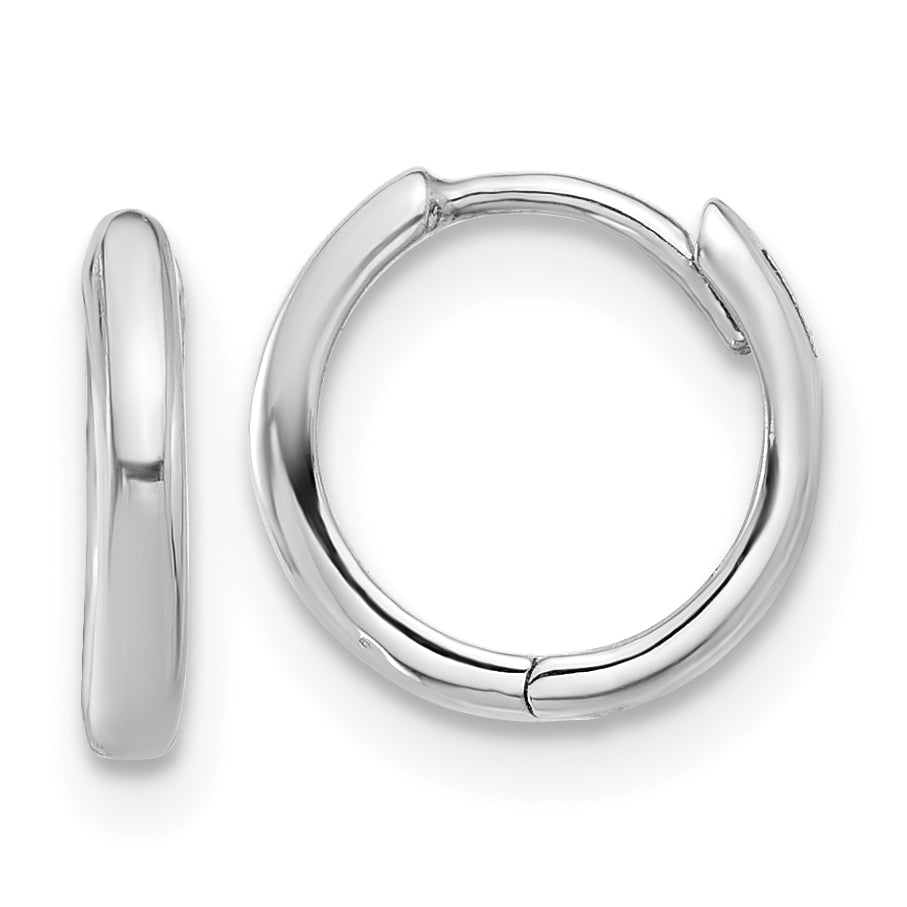 14K White Gold Hinged Hoop Earrings Main image