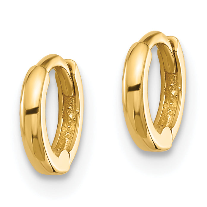 14k Polished 1.45x7.5mm Hinged Huggie Hoop Earrings Secondary image
