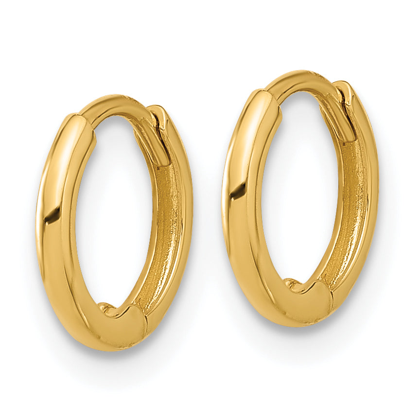 Polished Huggie Hoop Earrings in 14K Yellow Gold Secondary image