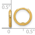14k Polished 1.45x10mm Hinged Huggie Hoop Earrings