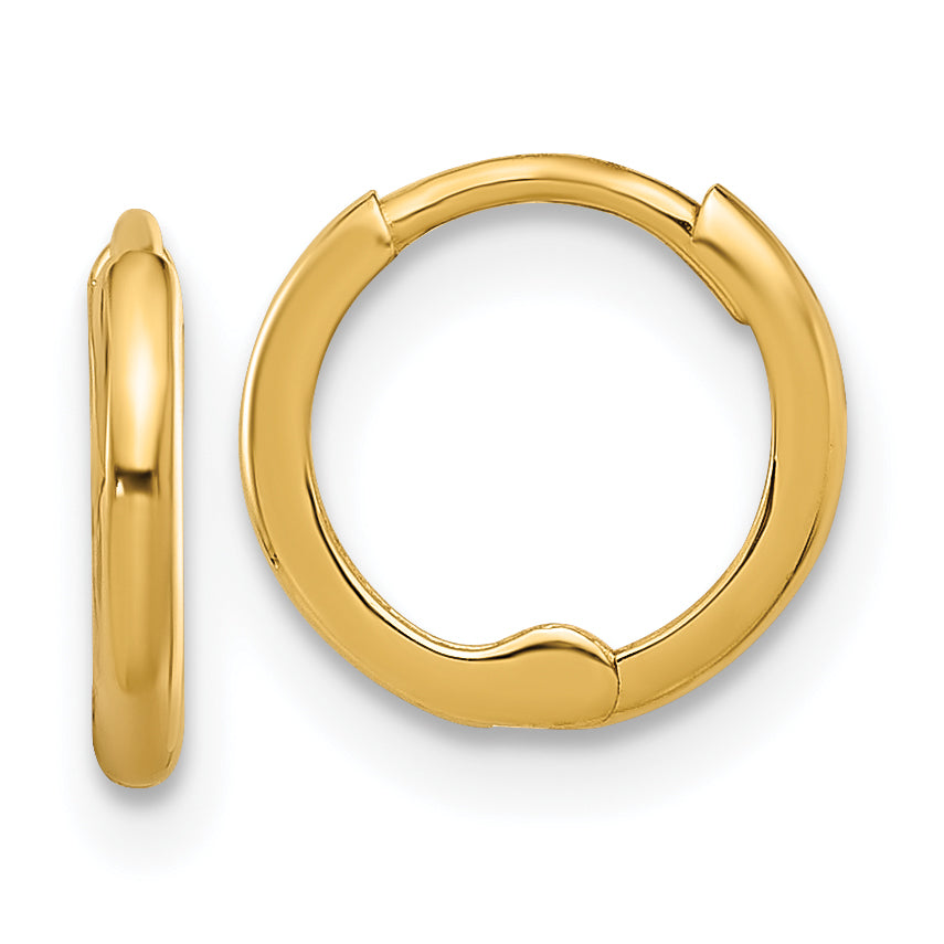 14k Polished 1.45x10mm Hinged Huggie Hoop Earrings