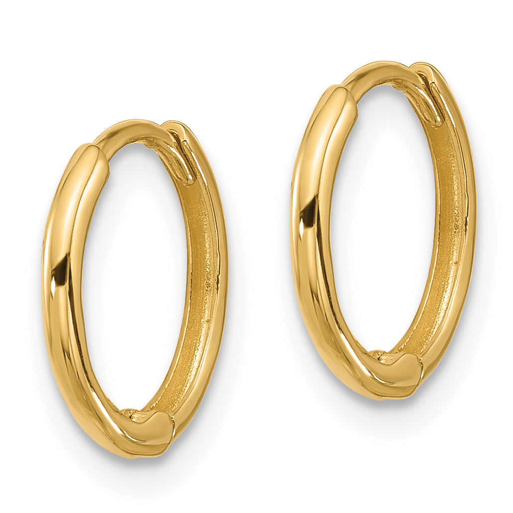 14k Polished 1.45x13mm Hinged Huggie Hoop Earrings Secondary image