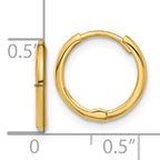 14k Polished 1.45x13mm Hinged Huggie Hoop Earrings