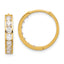 14k Polished CZ 4x18mm Huggie Hoop Earrings