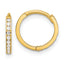 14k Polished CZ and D/C 1.5mm Huggie Hoop Earrings