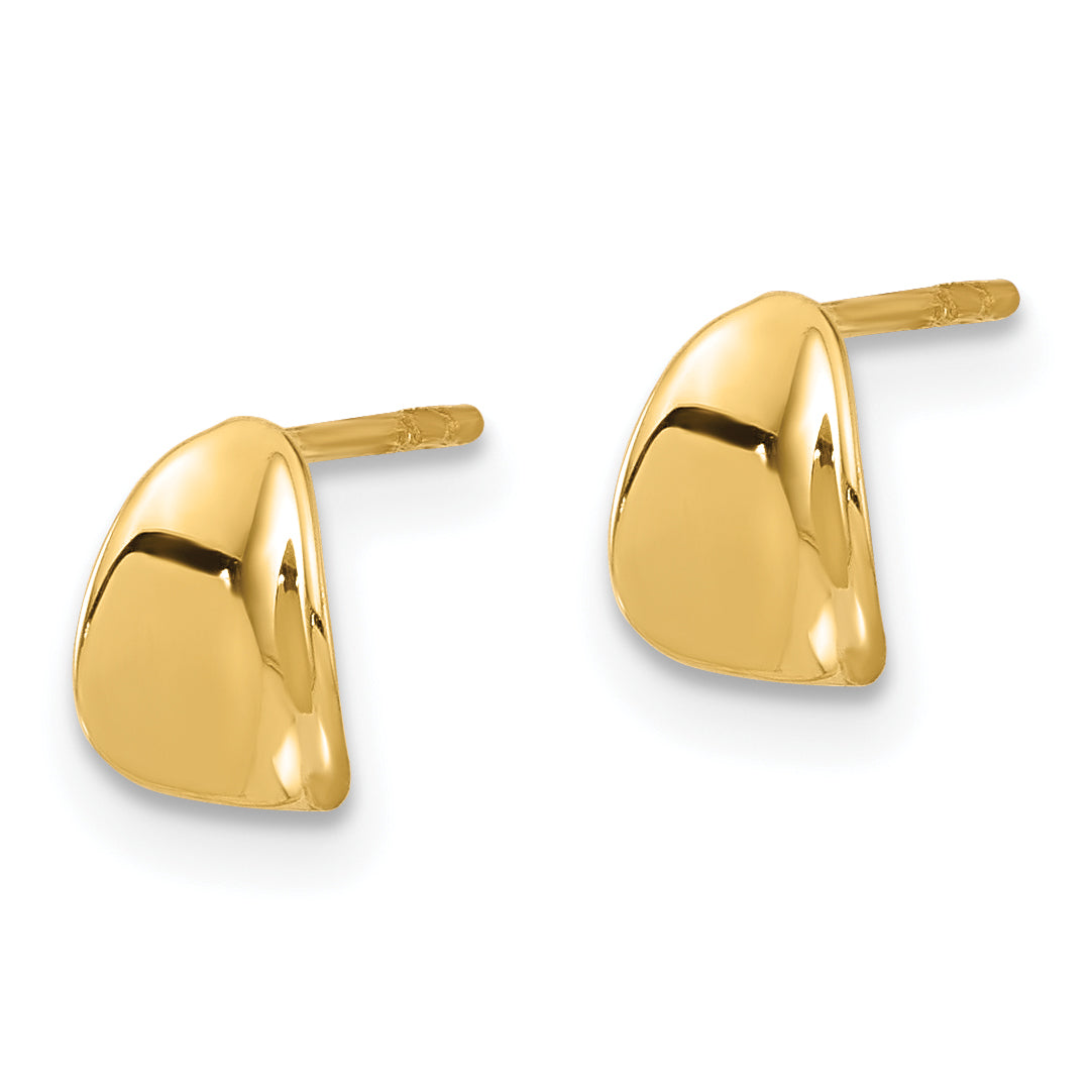 14K Polished Wavy Post Earrings Secondary image