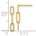 14K Polished Open Link Post Dangle Earrings
