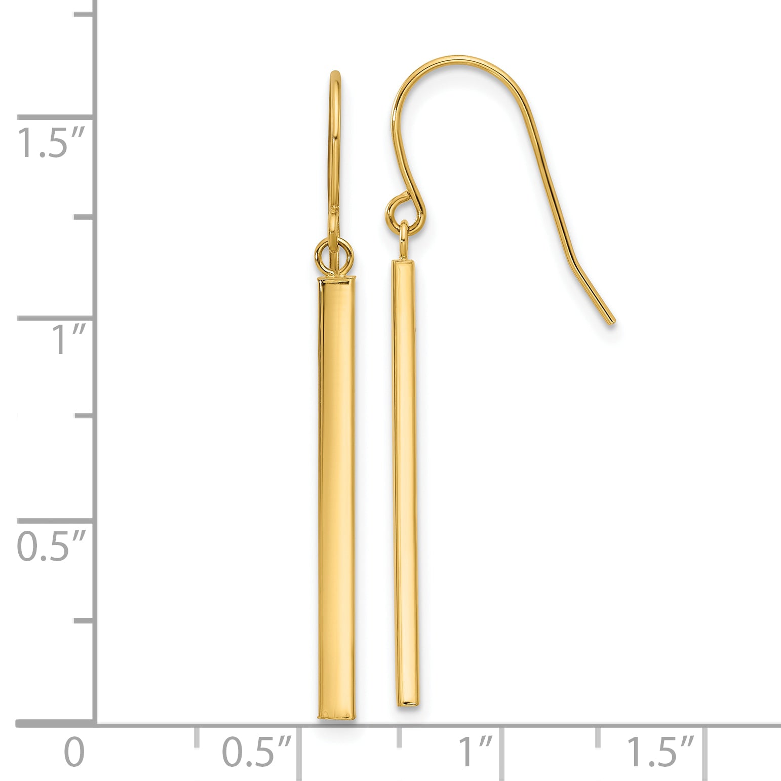 14K Bar Dangle Earrings