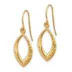 14K Diamond Cut Dangle Earrings