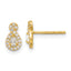 14K Polished CZ Infinity Post Earrings