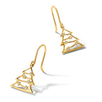 Cubic Zirconia Tree French Hook Dangle Earrings in 14K Yellow Gold - Sophia Jewelers