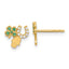 14K Green and Clear CZ Clover Horseshoe and Hamsa Post Earrings