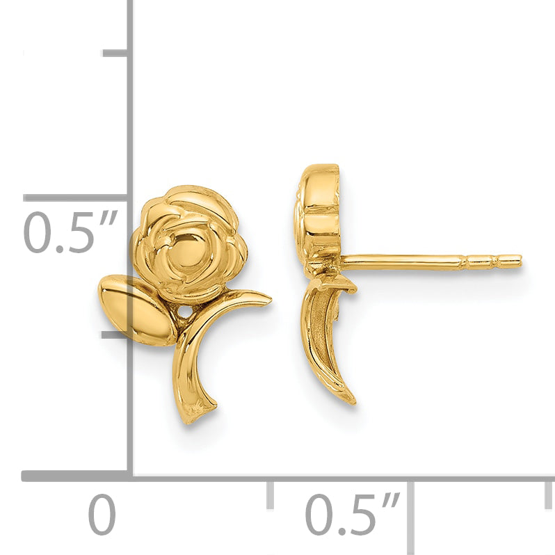14K Polished Rose Post Earrings