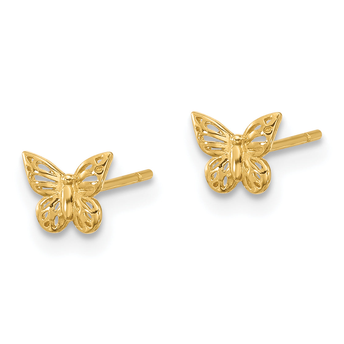 14K Polished Butterfly Post Earrings Secondary image