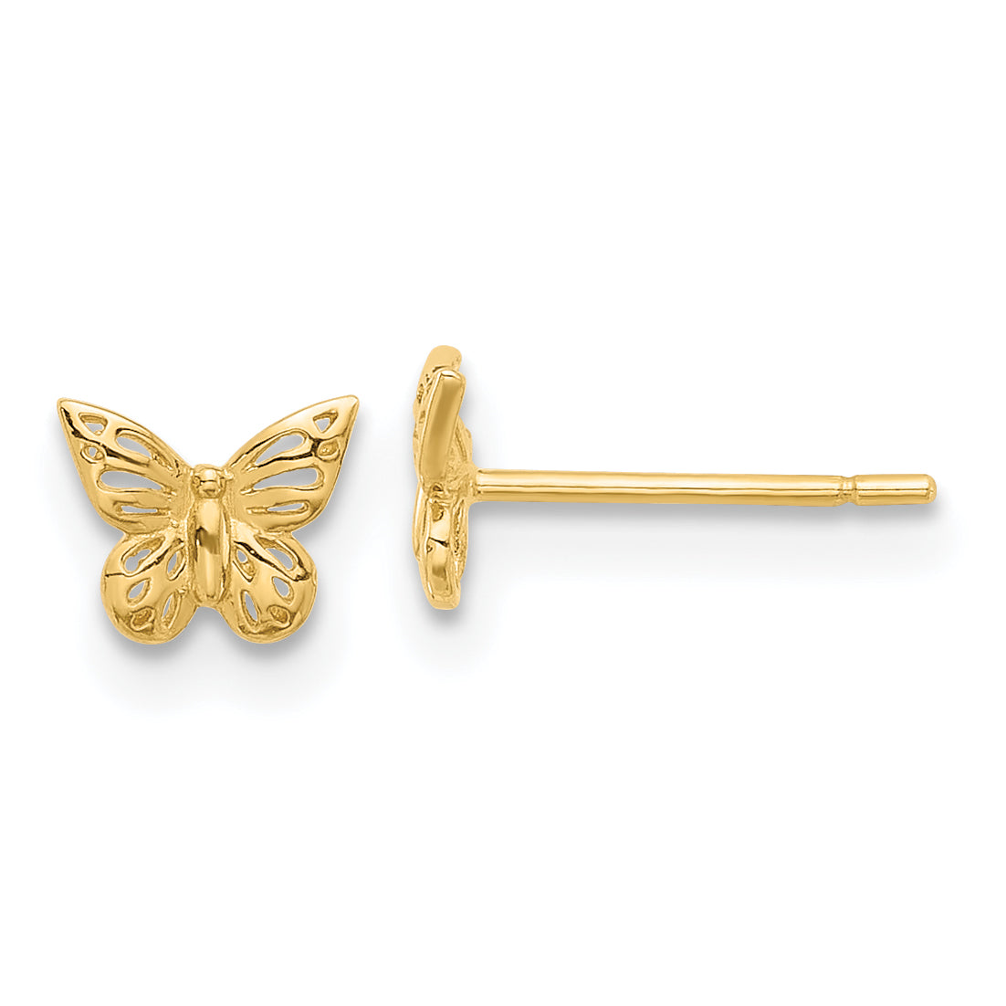 14K Polished Butterfly Post Earrings Main image
