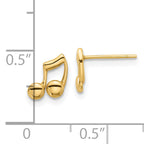 14K Polished Music Notes Post Earrings