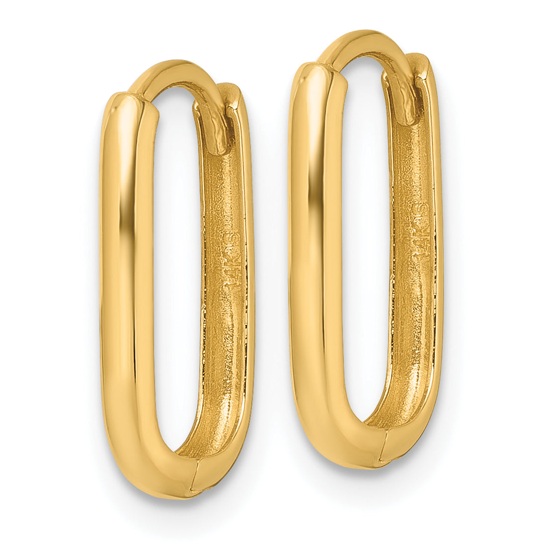 14k Polished Rectangle 2.00mm Hinged Hoop Earrings Secondary image