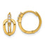 14k Polished Fancy CZ Round Hinged Hoop Earrings