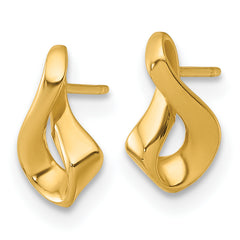 14k Polished Fancy Twisted Post Earrings