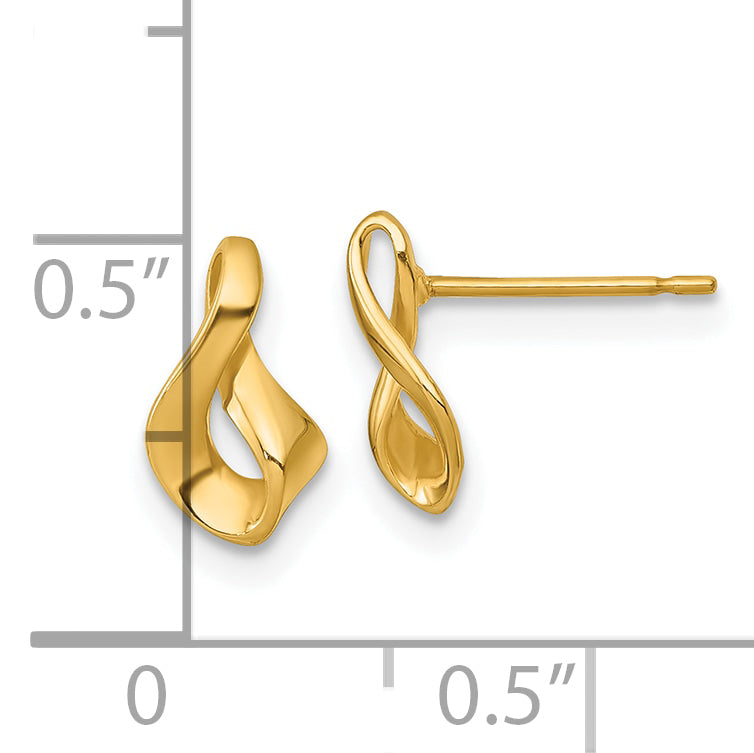 14k Polished Fancy Twisted Post Earrings