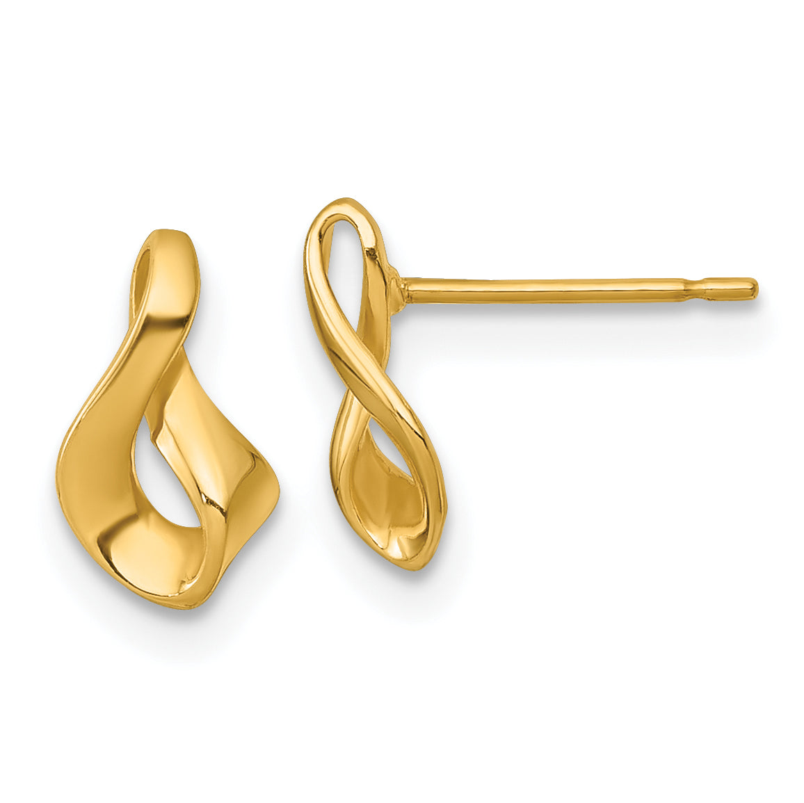 14k Polished Fancy Twisted Post Earrings Main image