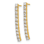 14k Polished CZ Dangle Post Earrings