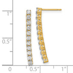 14k Polished CZ Dangle Post Earrings