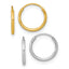 14k Two-tone Set of Two Pairs 1.00mm Endless Hoop Earrings