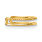 14k Polished and Textured 2-Row Single Ear Cuff