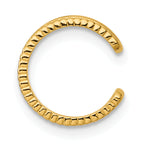 14k Polished and Textured 2-Row Single Ear Cuff