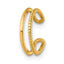 14k Polished and Textured 2-Row Single Ear Cuff