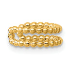 14k Polished Two Row Beaded Single Ear Cuff