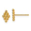 14k Polished and Beaded Diamond-shape Post Earrings