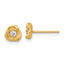 14k Polished and Satin Fancy CZ Post Earrings