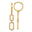 14k Polished Fancy CZ Hexagon Dangle Round Hinged Hoop Earrings