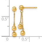 14K Polished Dangle Ball Post Earrings