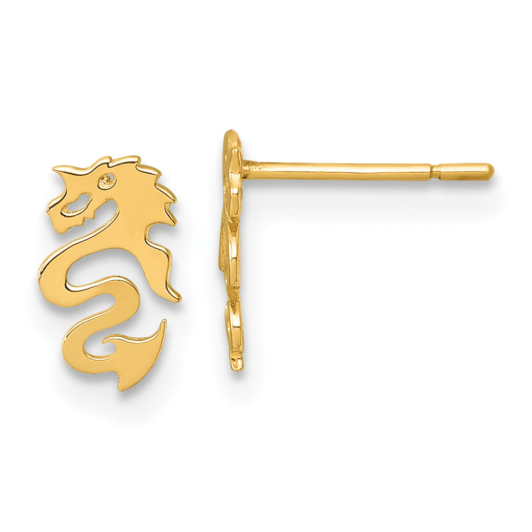 14k Polished Dragon Post Earrings Main image