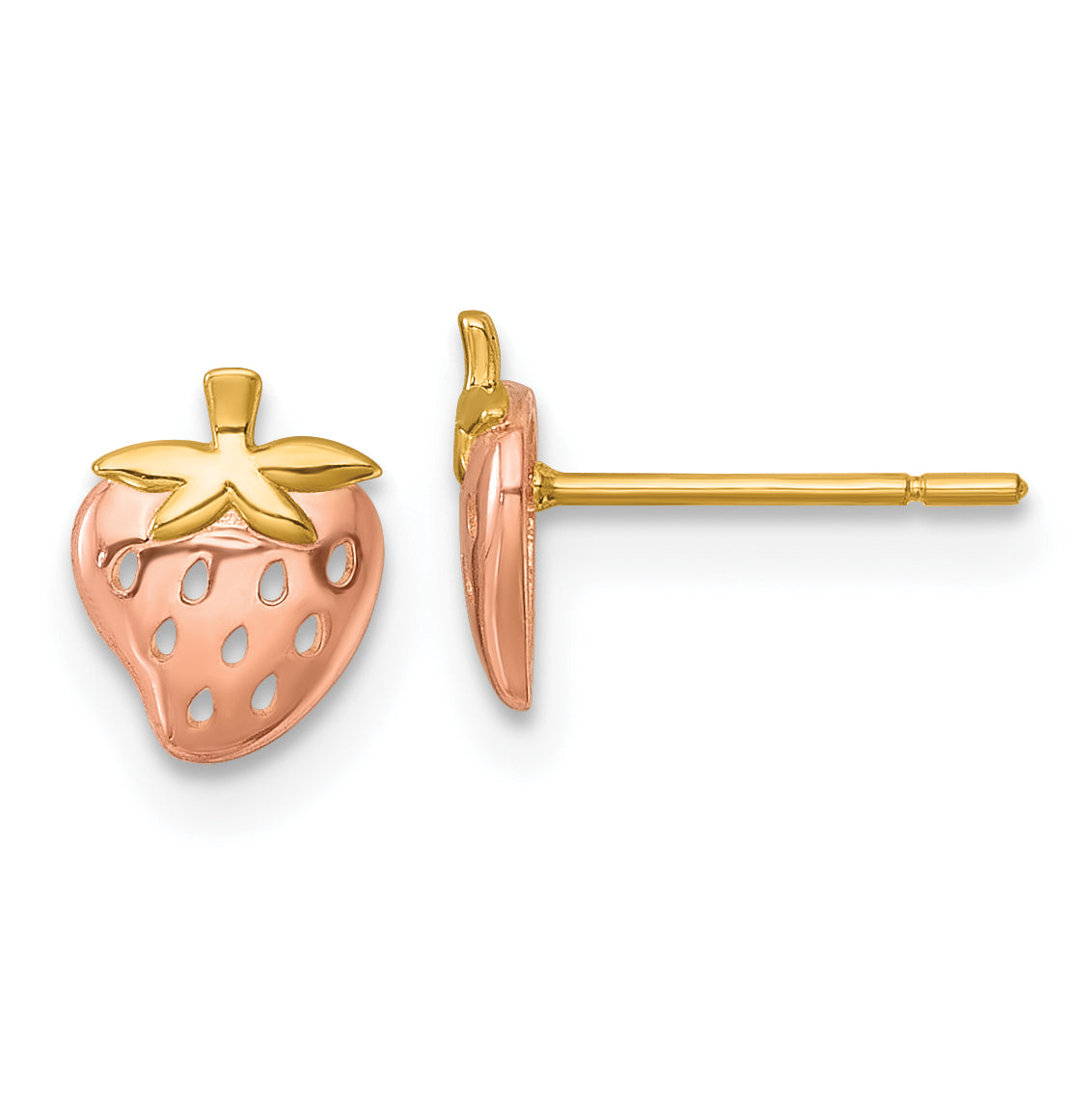 14k with Rose Rhodium Polished Strawberry Post Earrings Main image