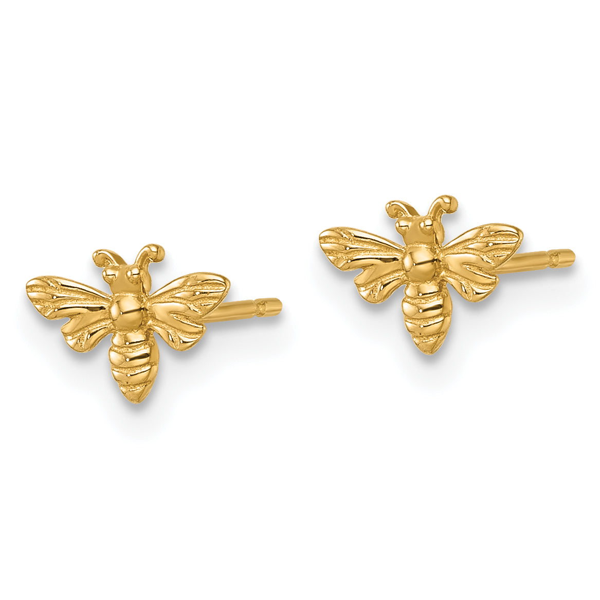 14k Polished Honey Bee Post Earrings Secondary image
