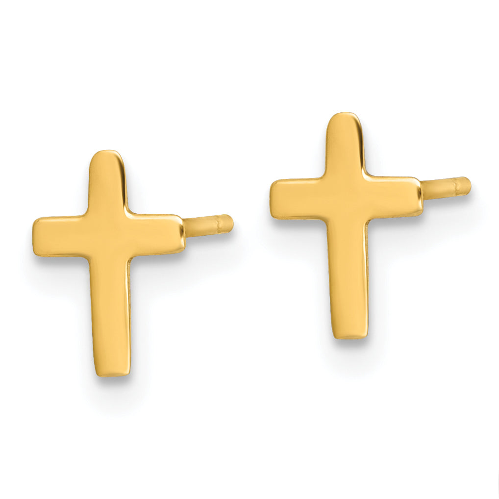 14k Polished Latin Cross Post Earrings Secondary image