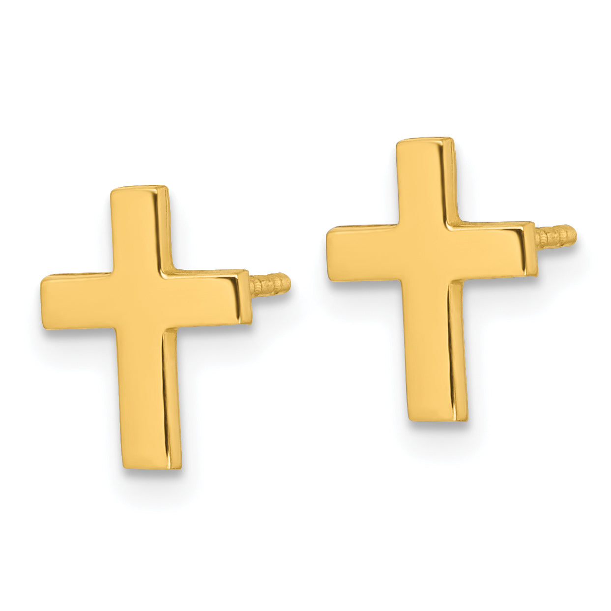 14k Polished Latin Cross Post Earrings