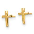 14k Polished Knife Edge Top Latin Cross Post Earrings