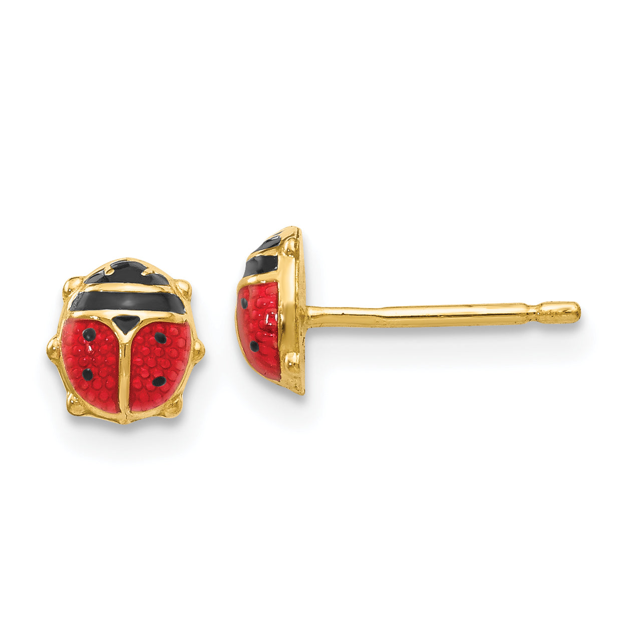 14k Enameled Ladybug Earrings Main image