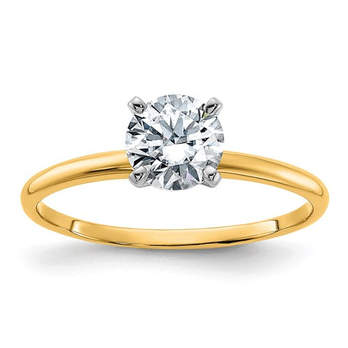 Round Lab-Grown Diamond Solitaire Engagement Ring in 14K Two-Tone Gold (3/4 ct., VS/SI+ G+), Size 7 - Sophia Jewelers Main image