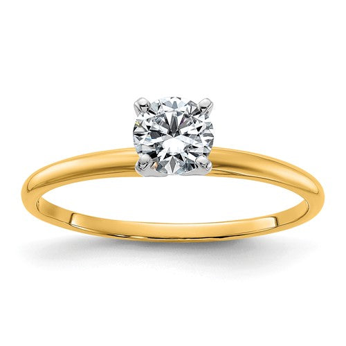 Lab-Grown Diamond Solitaire Engagement Ring in 14K Two-Tone Gold (1/2 ct.), Size 7 - Sophia Jewelers